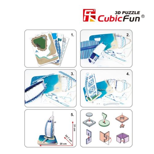 3D puzzle: Burdzs Al Arab CubicFun 3D épület makettek