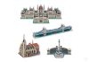 3D puzzle: Híres Magyar épületek: Parlament, Lánchíd, Hősök tere, Mátyás templom CubicFun 3D magyar épület makettek Cubic Fun