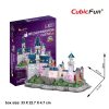 3d LED világítós puzzle: Neuschwanstein Kastély Cubicfun 3D épület makettek