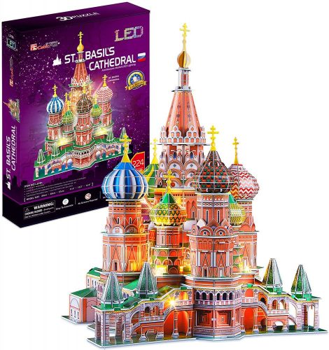 3d LED világítós puzzle: Boldog Vazul Székesegyház Cubicfun 3D épület makettek