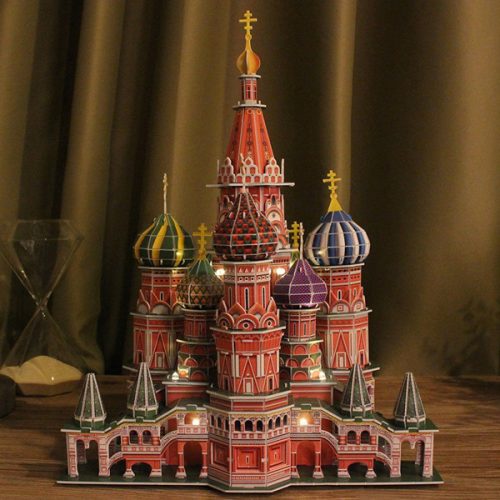 3d LED világítós puzzle: Boldog Vazul Székesegyház Cubicfun 3D épület makettek