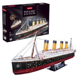   3d Led világítós puzzle: Titanic CubicFun hajó makett LED világítással