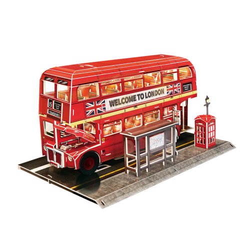 3d LED világítós puzzle: Double Decker busz