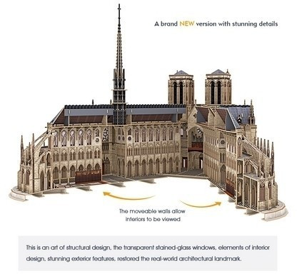  3D profi puzzle: Notre Dame de Paris CubicFun 3D épület makettek