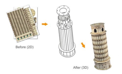 3D kicsi puzzle: Pisai ferde torony CubicFun 3D épület makettek