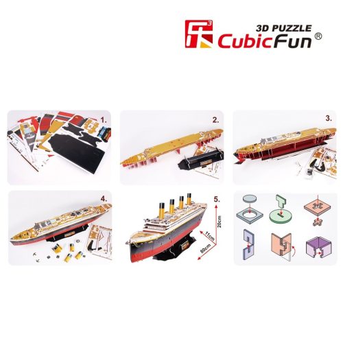 3d profi puzzle: Titanic CubicFun hajó makettek