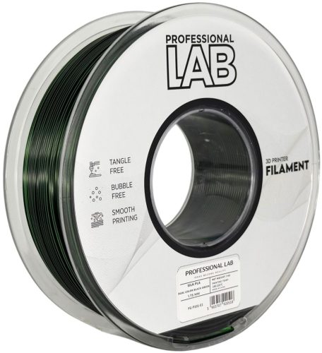 Silk PLA Filament 1,75mm Dual Color fekete-zöld 1Kg - Professional Lab