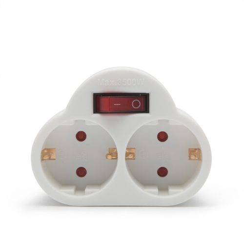 Delight Hálózati Elosztó Kapcsolóval 2DIN Fali White