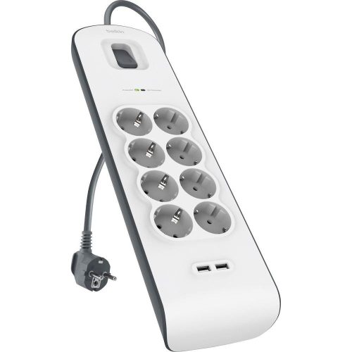 Belkin BSV804VF2M Túlfeszültségvédő Kapcsolóval 8DIN 2m White