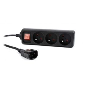 Gembird Hálózati Elosztó Kapcsolóval 3DIN 0,6m Black