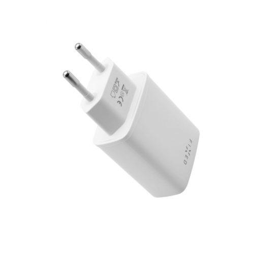 FIXED hálózati töltő USB-C és USB kimenettel, PD, 30W, fehér