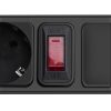 Akyga AK-SP-06B Túlfeszültségvédő Kapcsolóval 5DIN 3m Black