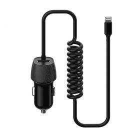   Platinet PLCRSL Car Charger Spiral 3,4A Lightning cable Black