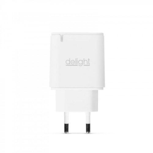Delight USB QuickCharge 3.0 + Type C Adapter White