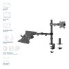 ACT AC8305 Single Monitor Arm with Laptop Arm 10"-35" Black