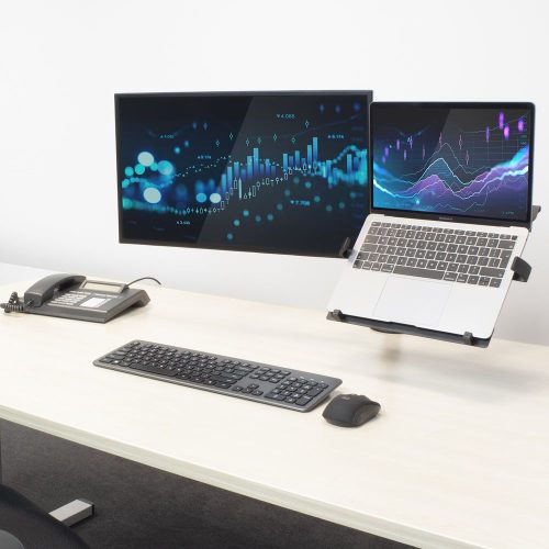 ACT AC8305 Single Monitor Arm with Laptop Arm 10"-35" Black