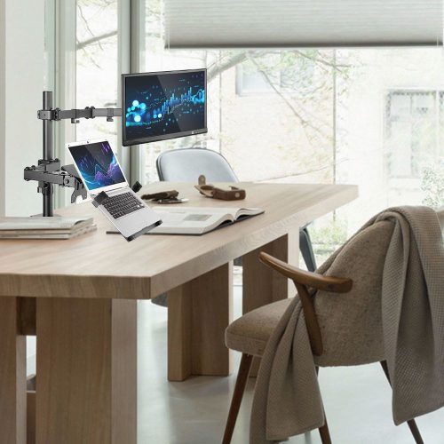 ACT AC8305 Single Monitor Arm with Laptop Arm 10"-35" Black