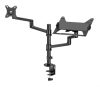 Gembird MA-DA-04 Desk mounted adjustable monitor arm with notebook tray 17"-32" Black