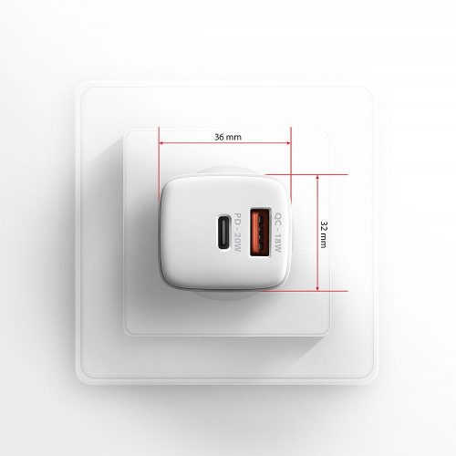 AXAGON ACU-PQ20W ACU-PQ20 PD3.0 & QC4+ Dual Outputs Wall Charger 20W White