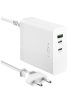 FIXED hálózati töltőállomás, 2xUSB-C/1xUSB, GaN technológia, PD 3.1 támogatás, 140W, fehér