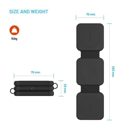 FIXED vezeték nélküli töltőállomás Samsung készülékekhez, fekete