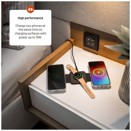 FIXED vezeték nélküli töltőállomás Samsung készülékekhez, fekete