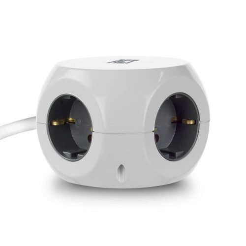 ACT Power Strip Cube F Socket Hálózati Elosztó 3DIN 1,5m White