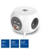 ACT Power Strip Cube E Socket Hálózati Elosztó Kapcsolóval 3DIN 1,5m White