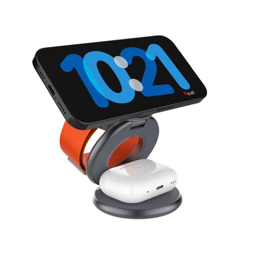 FIXED MagPowerstation Round vezeték nélküli töltő szürke