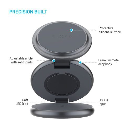 FIXED MagPowerstation Round vezeték nélküli töltő szürke