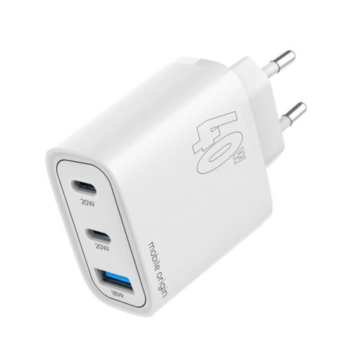 Mobile Origin GaN 40W Wall Charger MO13, 1 USB-A + 2 USB-C