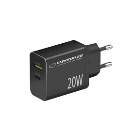   Esperanza Quich Power Charger 20W USB-C PD 20W / USB-A QC 3.0 18W Black