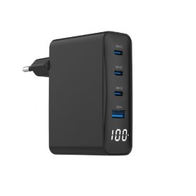 Gembird 4-port 100W GaN USB fast charger LCD Black