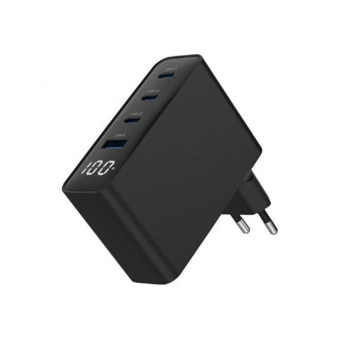Gembird 4-port 100W GaN USB fast charger LCD Black