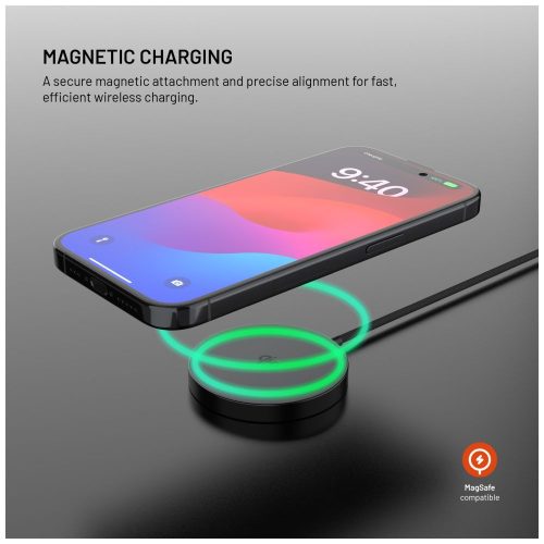 FIXED MagPad Slim Qi2 MagSafe Wireless töltő fekete