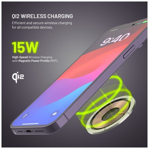 FIXED MagPad Slim Qi2 MagSafe Wireless töltő fekete