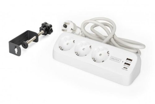 Digitus Hálózati Elosztó Kapcsolóval 3DIN 1,5m White