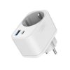Gembird TA-ACPDQC20-01-W 2-port USB fast charger with pass-through AC socket 20W White