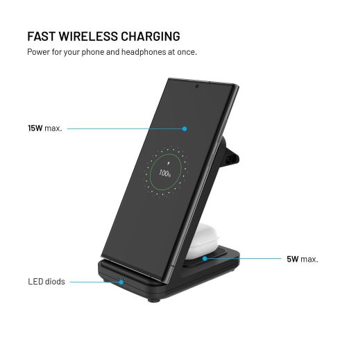 FIXED 3 in 1 Wireless töltő, fekete