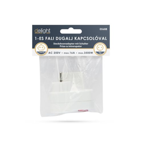 Delight Hálózati Elosztó Kapcsolóval 1DIN Fali White