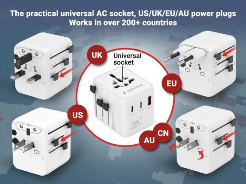 Gembird Universal travel power adapter 20W White