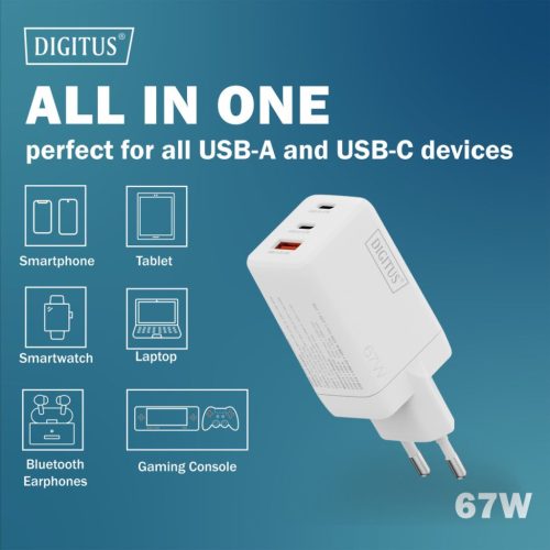 Digitus DA-10303 67W USB GaN Charger White