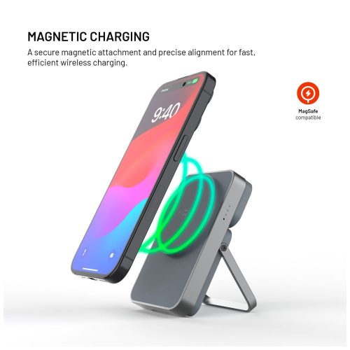 FIXED MagZen 5 5000mAh PowerBank állvánnyal szürke
