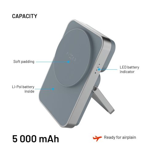 FIXED MagZen 5 5000mAh PowerBank állvánnyal szürke