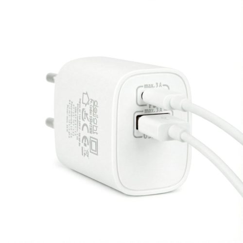 Delight USB Type-C + USB A PD20W Fast charger 20W White