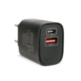 Delight USB Type-C + USB A PD20W Fast charger Black