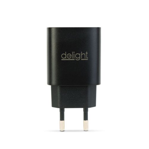 Delight USB Type-C + USB A PD20W Fast charger Black