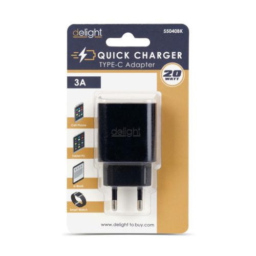 Delight USB Type-C PD20W Fast charger Black