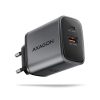 AXAGON ACU-PQ67 PD3.0 & QC4+ 2xOUTPUTS wall charger 67W Black