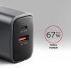 AXAGON ACU-PQ67 PD3.0 & QC4+ 2xOUTPUTS wall charger 67W Black